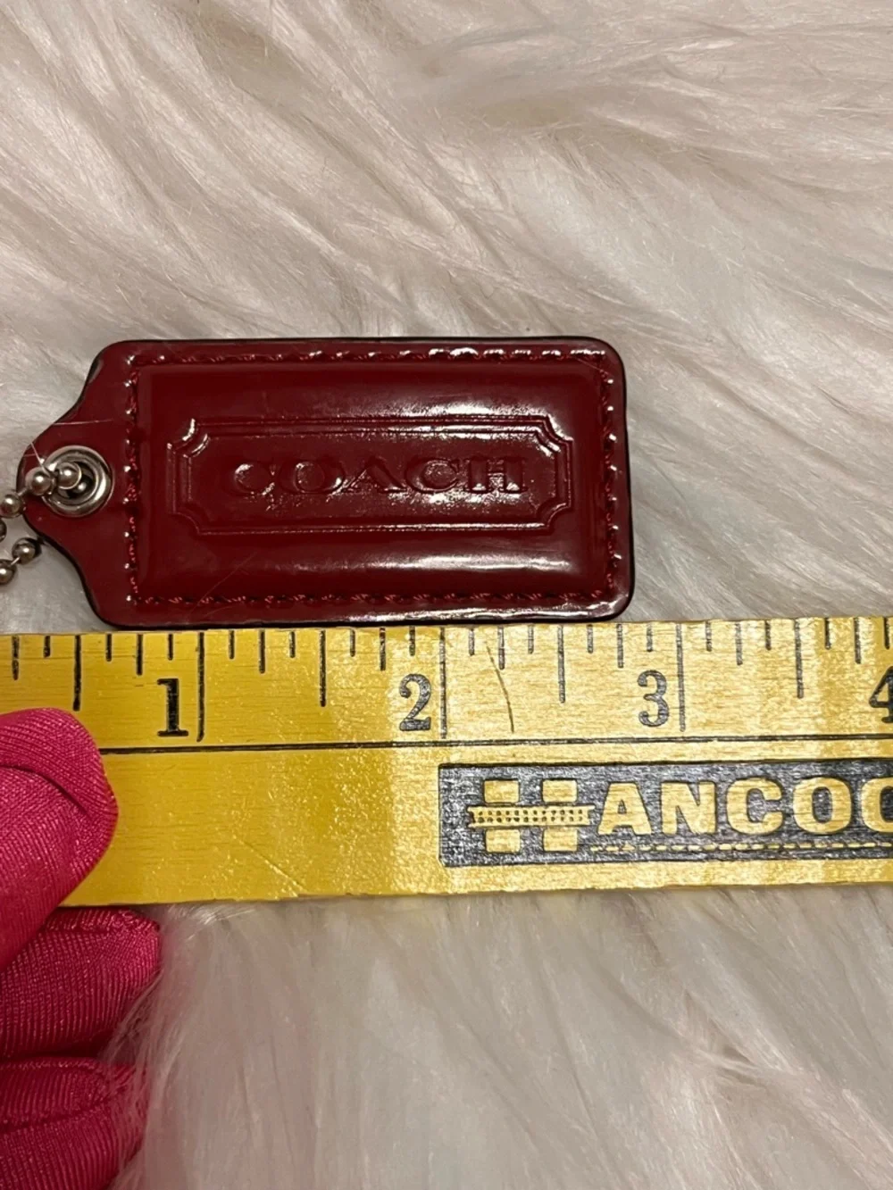 Coach Red Patent Leather tag bag or keychain